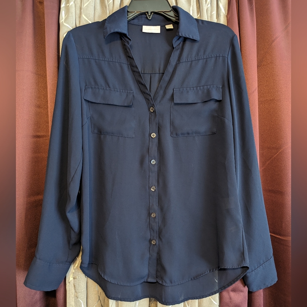 Navy Blue Women's Blouse longsleeve